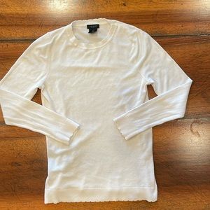 ANN TAYLOR | scalloped long sleeve knit | xs